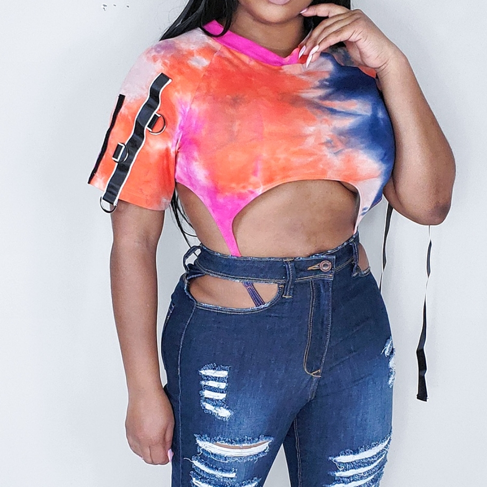 "Hi Tyed" Cut out Bodysuit - Picture 3 of 3
